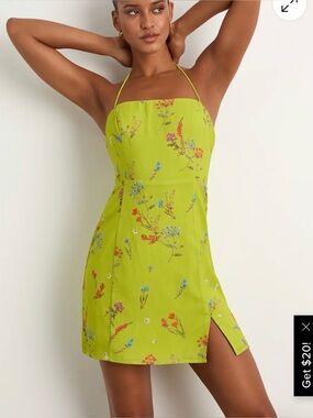 Lulus Floral Halter Mini Dress